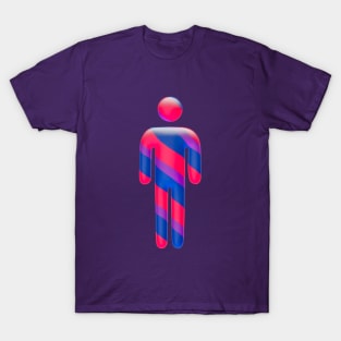 Male icon in Bisexual flag colors for LGBTQ+ diversity T-Shirt